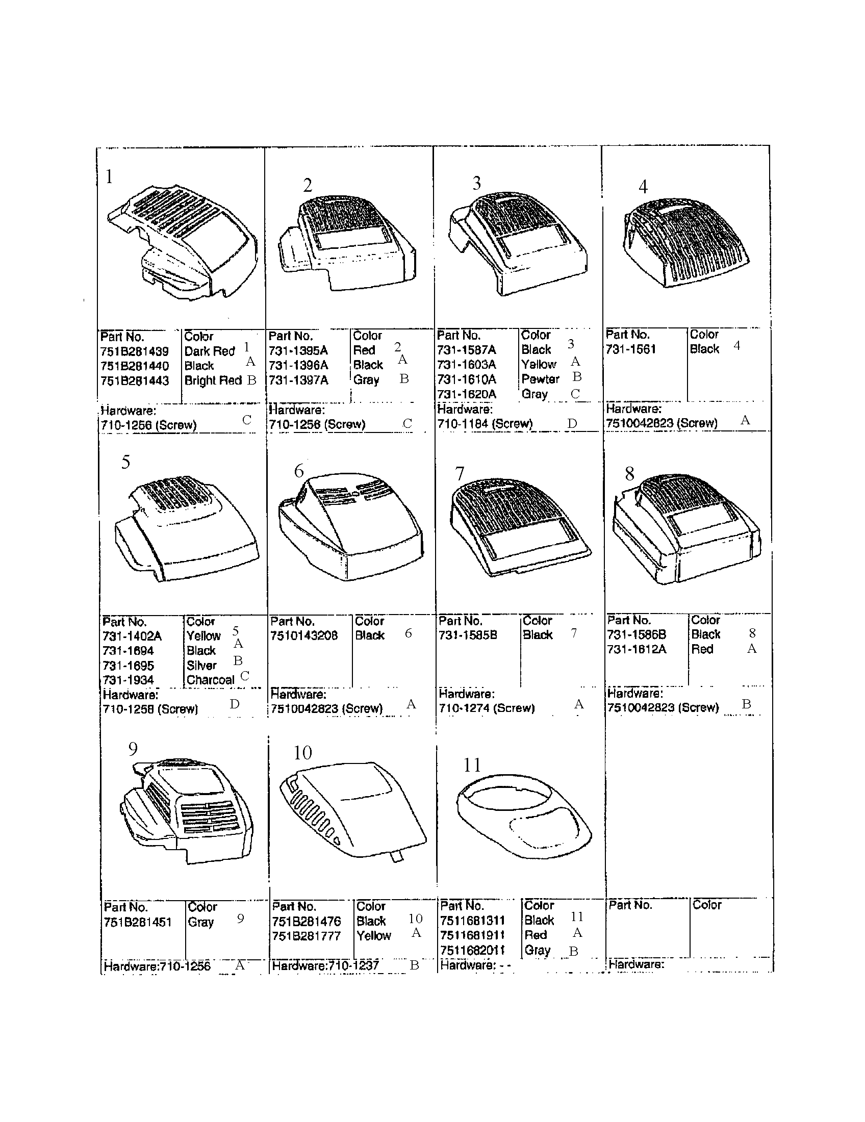 SHROUD CHART