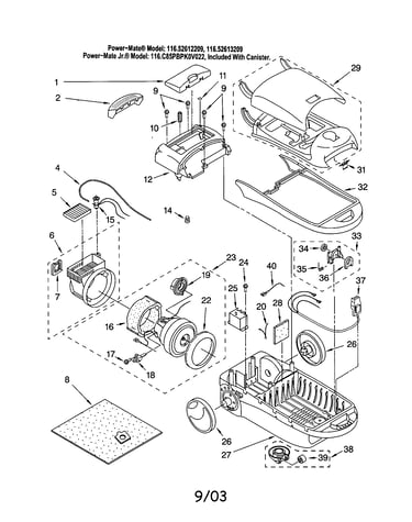 Cover/base/motor, fan
