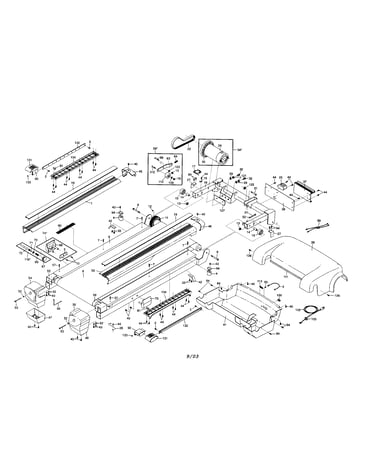 Motor/walking belt/motor hood