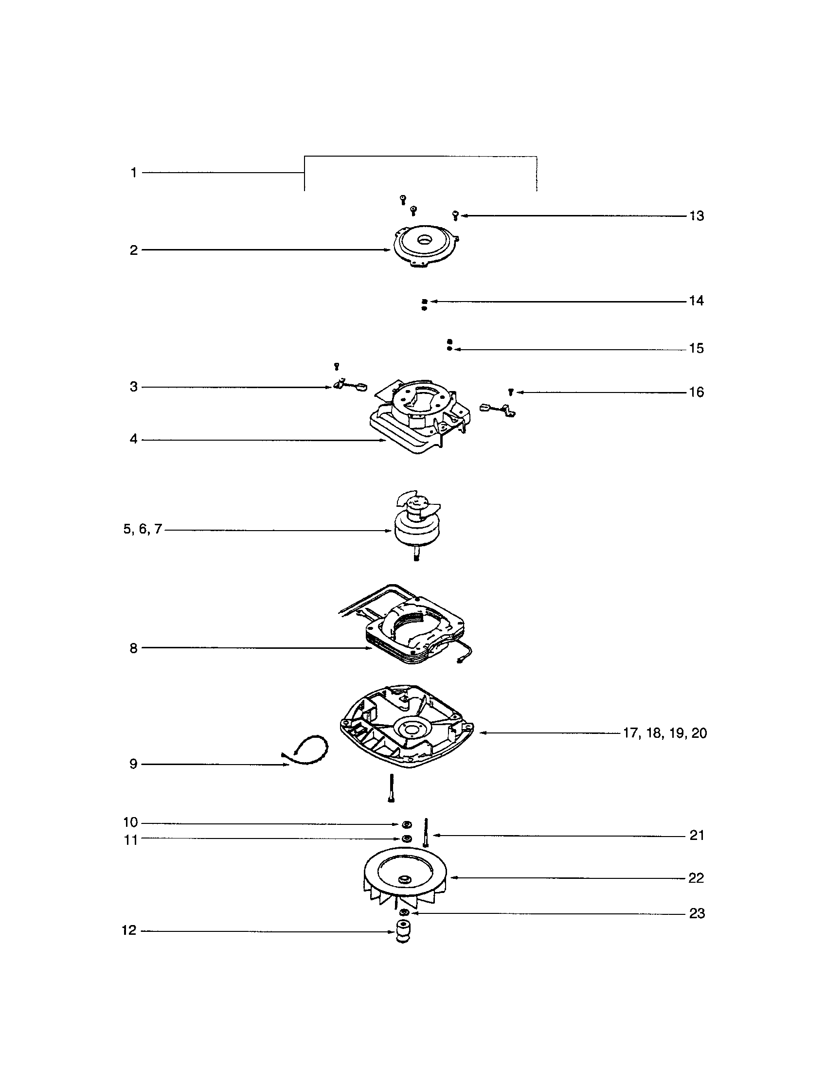Motor/motor cover/fan