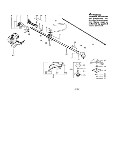 Driveshaft/handle/throttle housing