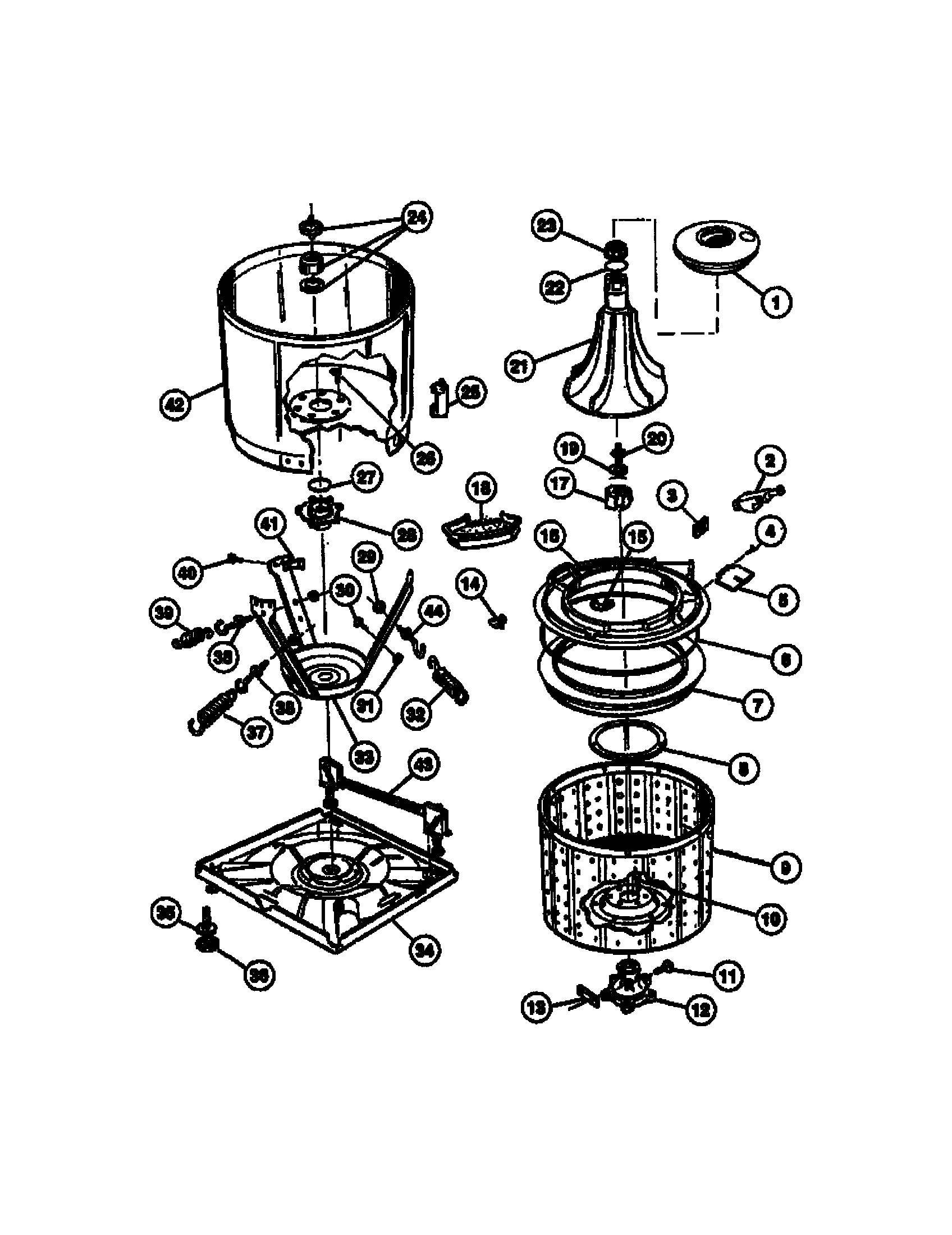 Body/agitator/outer tub