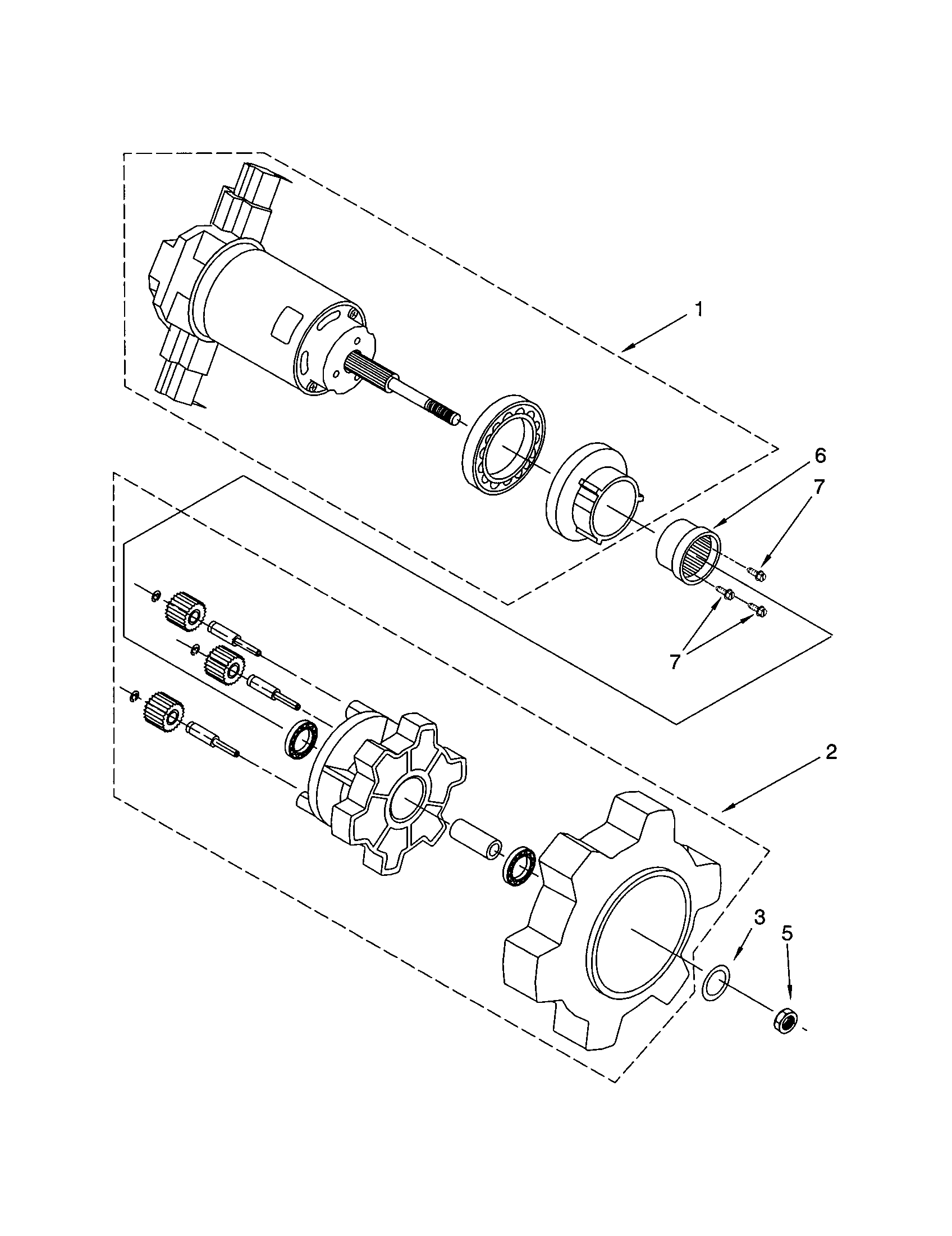 AGITATOR MOTOR AND GEAR