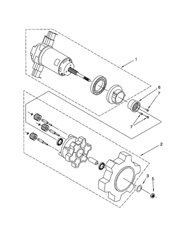 Agitator motor and gear