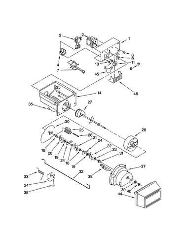 Motor and ice container