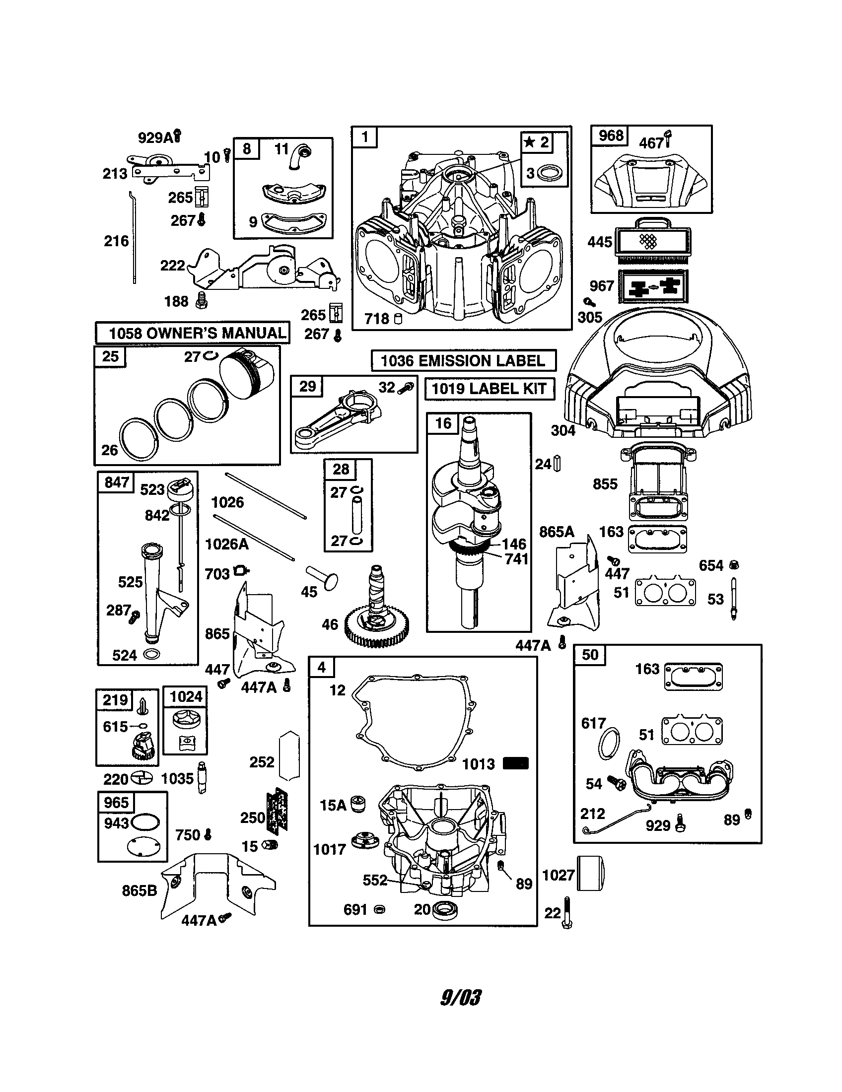 Cylinder/sump-engine/crankshaft