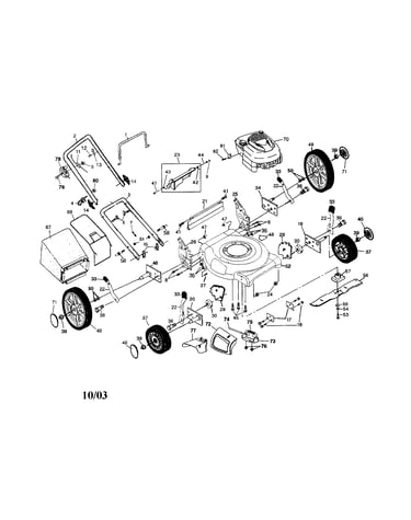 Engine/housing/handle/bag