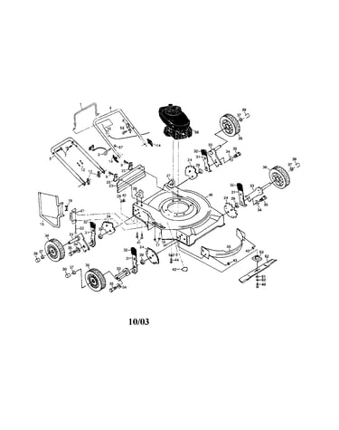 Engine/housing/wheels/handle