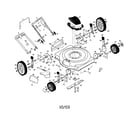 Poulan PO4QN22SHA engine/housing/handle/wheels diagram
