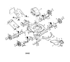Poulan PO4QN20SC engine/housing/handle/wheels diagram