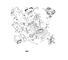 Poulan PR55R21AC engine/housing/handle/bag diagram