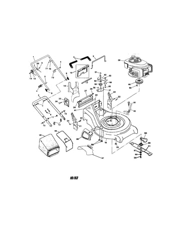 Engine/housing/handle/bag