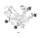 Weed Eater WE45TN22SD engine/housing/handle/wheels diagram