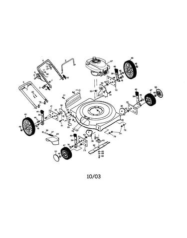 Engine/housing/wheels/handle