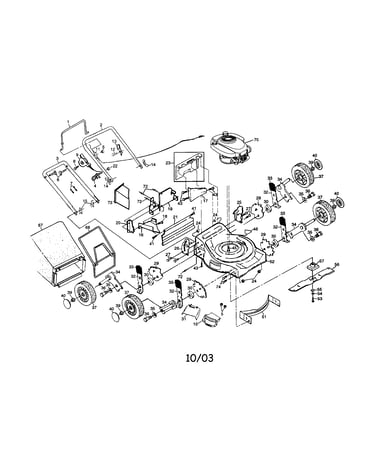 Engine/housing/handle/bag/wheels