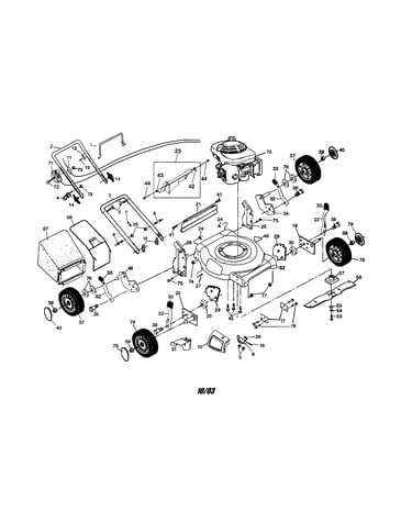 Engine/housing/handle/bag/handle