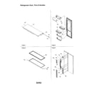 Kenmore 59658634000 refrigerator door, trim and handles diagram
