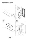 Refrigerator door, trim and handles