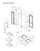 Lights, hinges and shelving