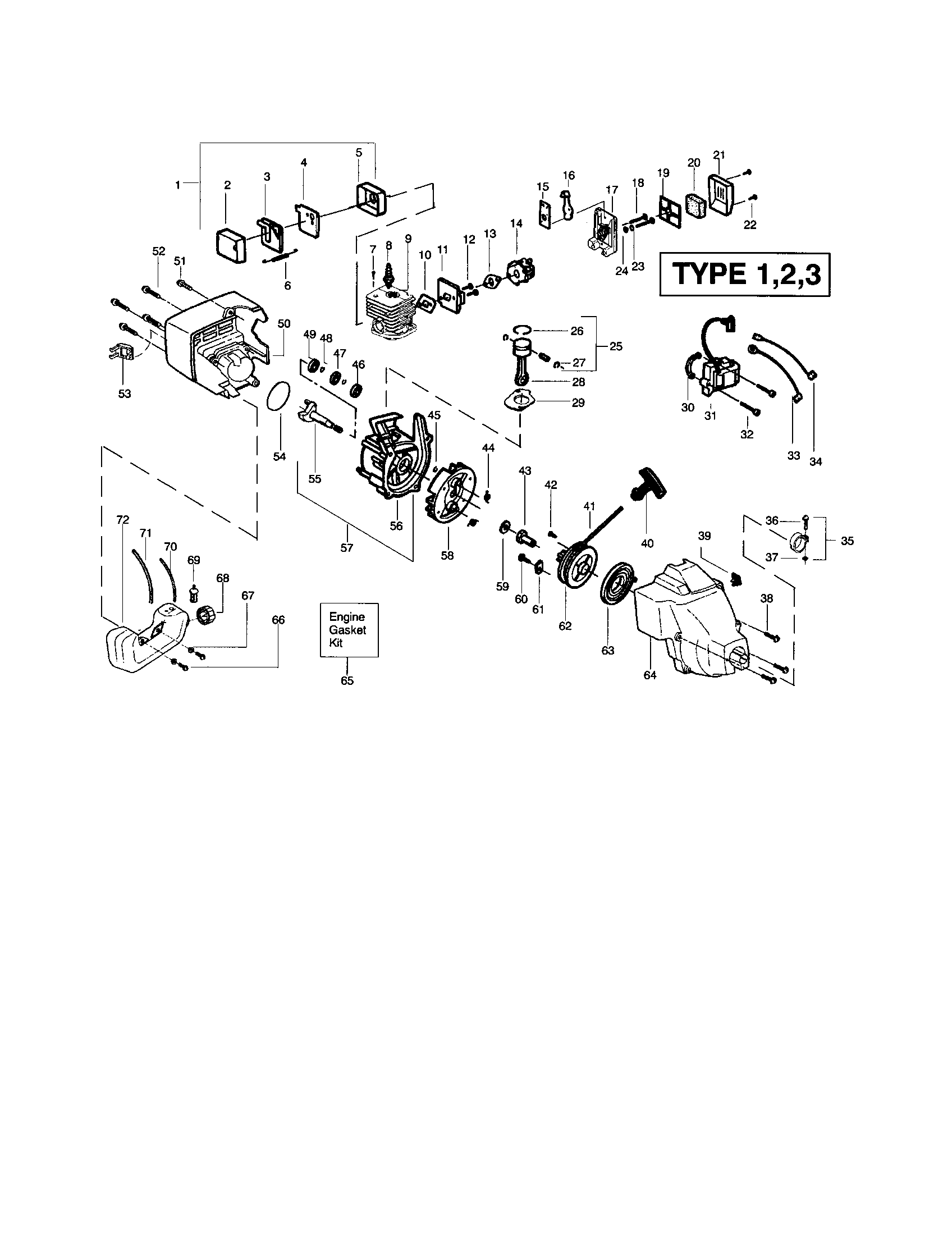 Cylinder/crankshaft/crankcase