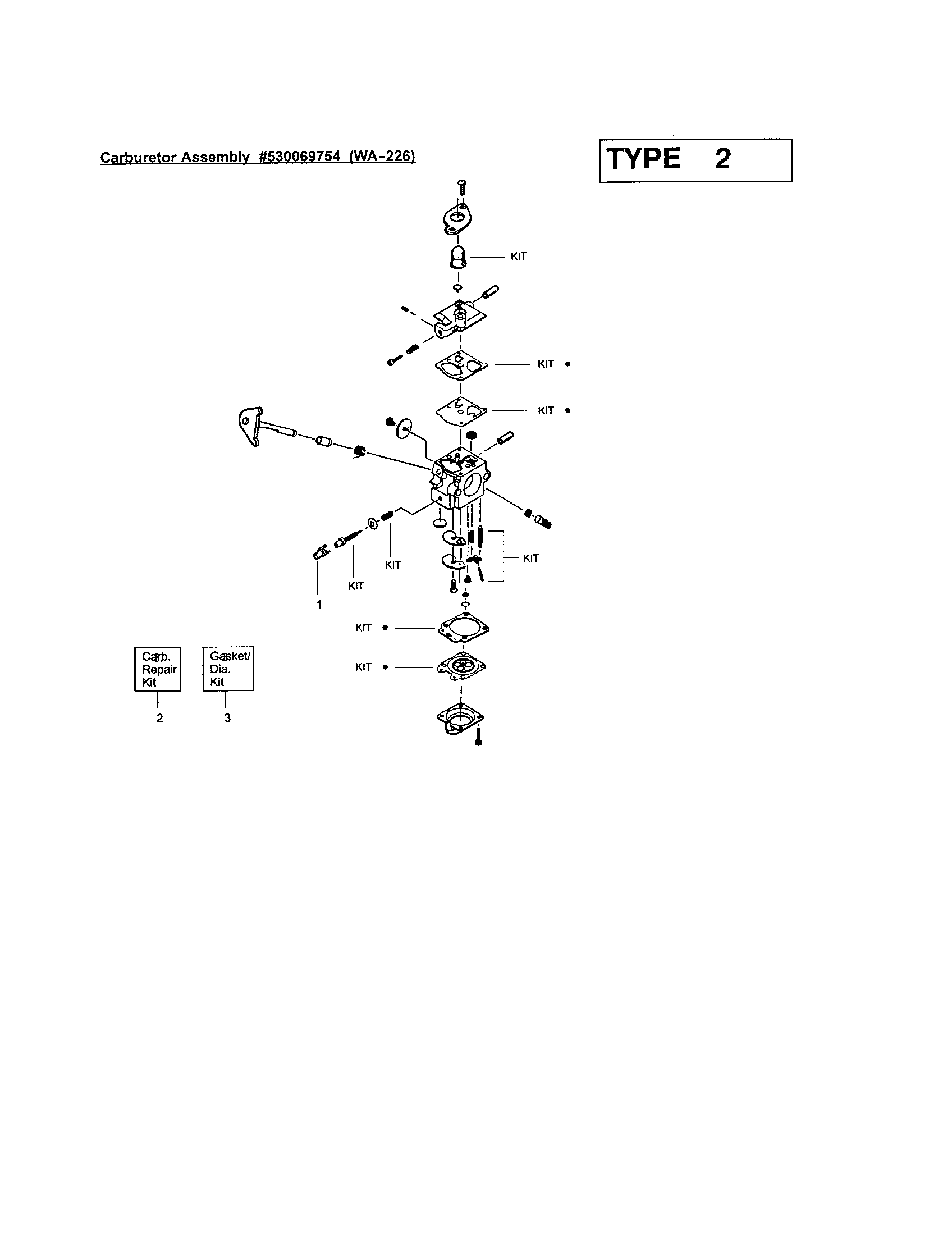 Carburetor #530069754 (wa-226)