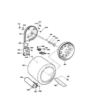 Drum and deflector, heat