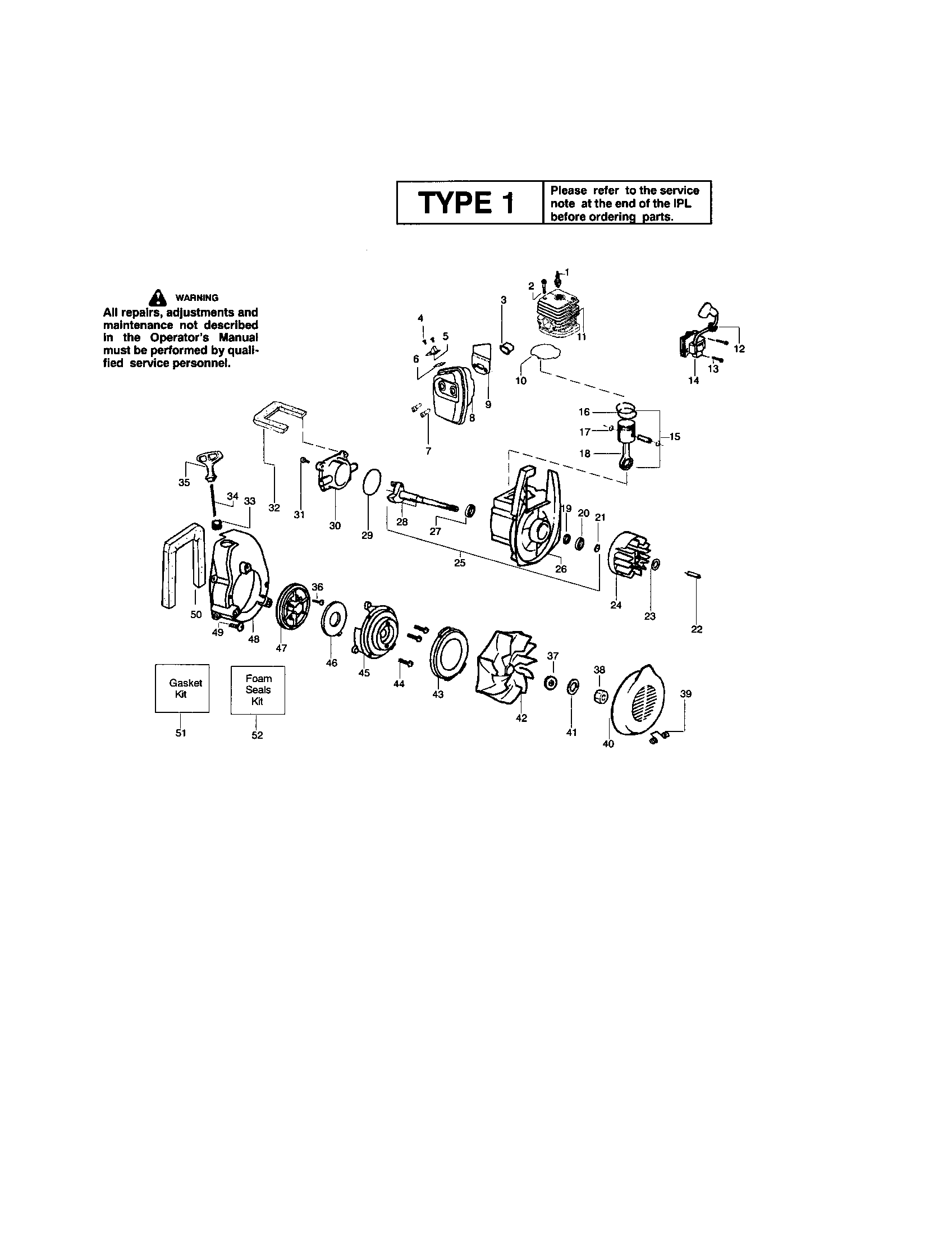 Cylinder/flywheel/crankshaft