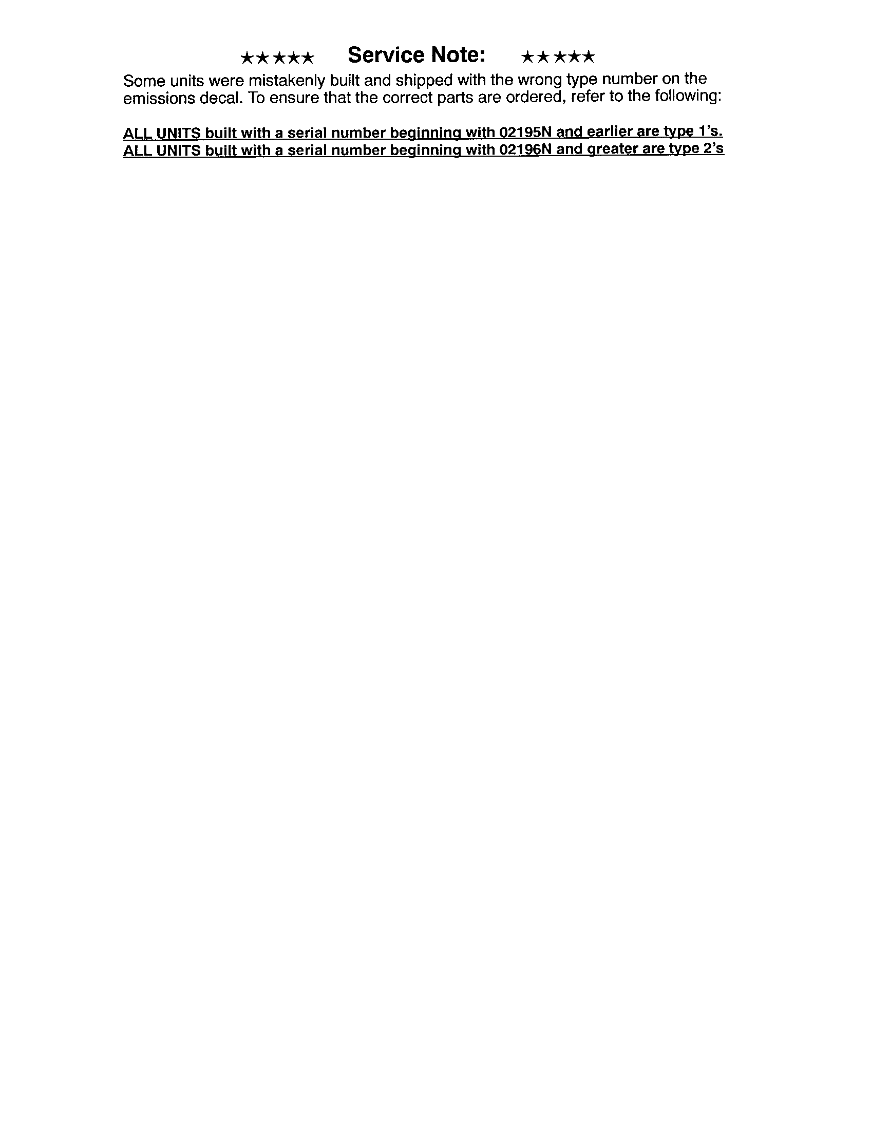 Service note