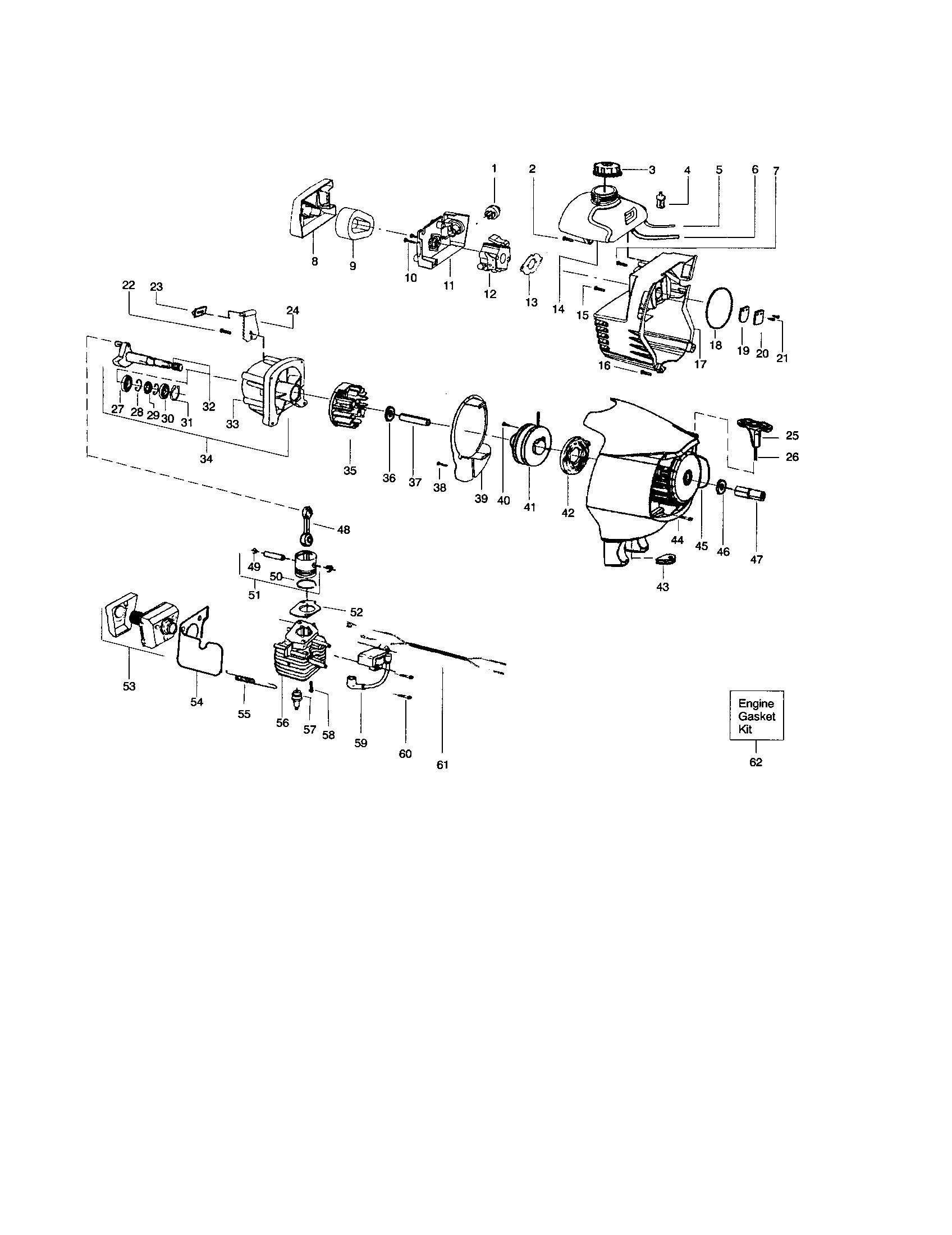 Crankshaft/cylinder/crankcase