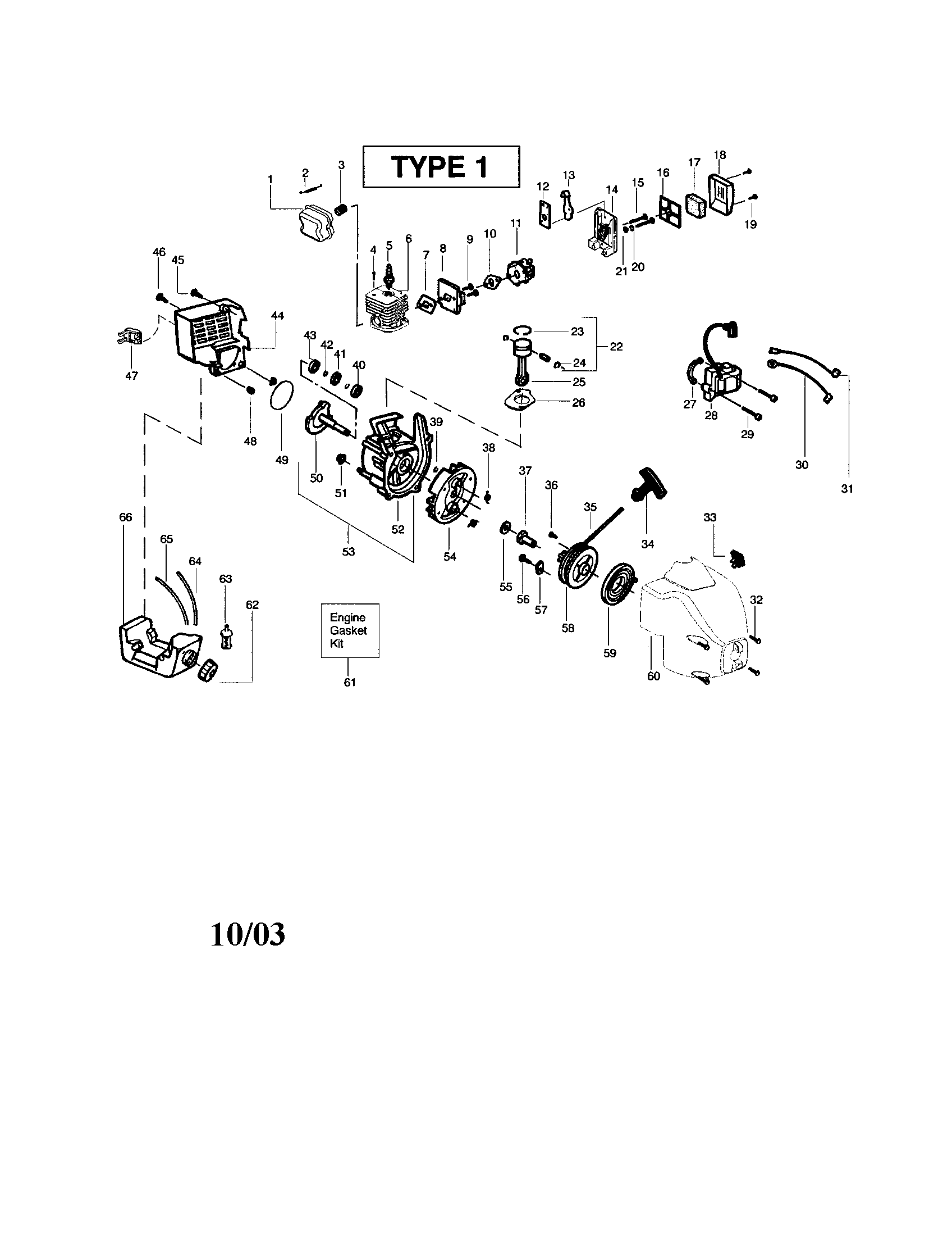 Crankshaft/cylinder/crankcase