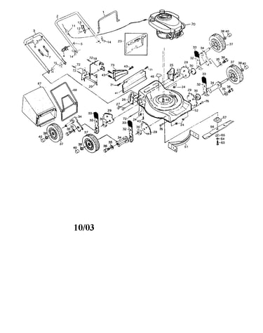 Engine/housing/bag/wheels/handle