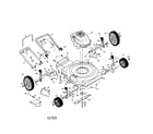 Craftsman 917387480 engine/housing/wheels/handle diagram