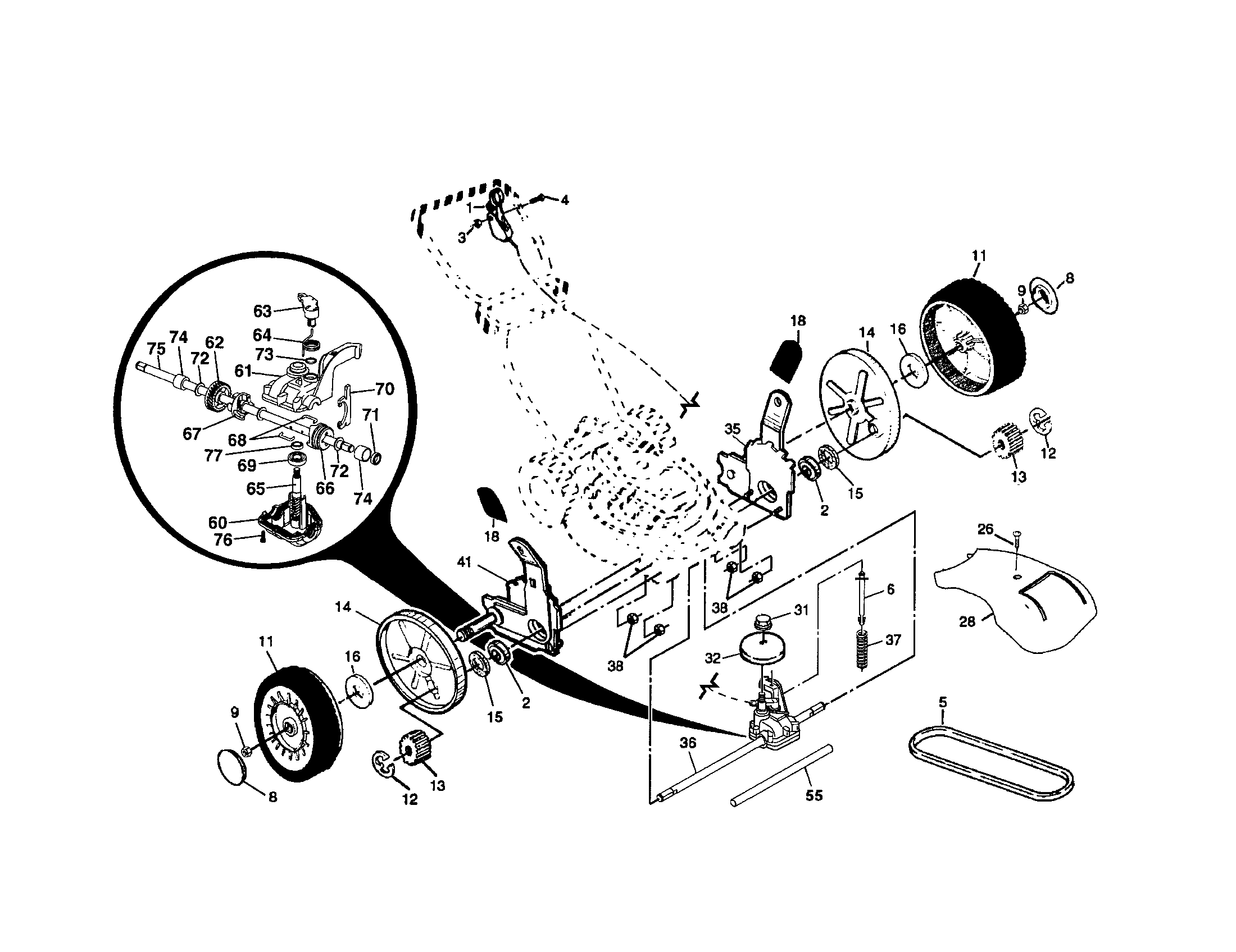 Wheels/tires/belt