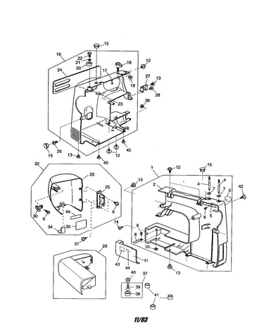 Rear/front cover unit
