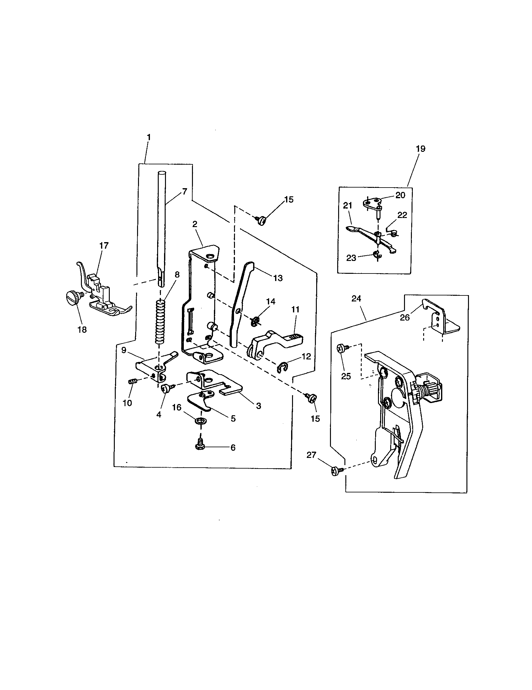 Presser bar base plate unit