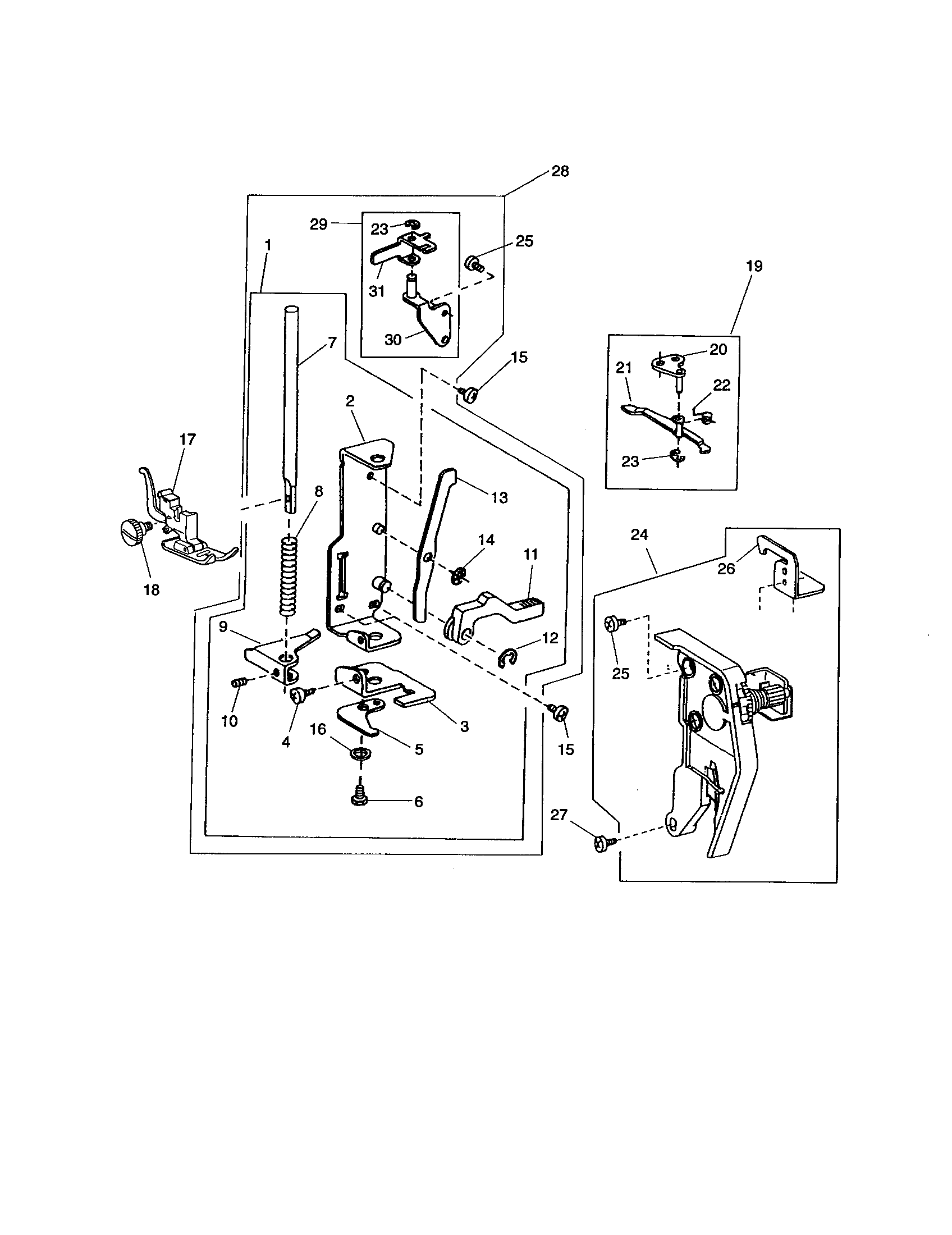 PRESSER BAR BASE PLATE UNIT