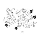 Craftsman 917388530 engine/housing/handle/wheels/bag diagram