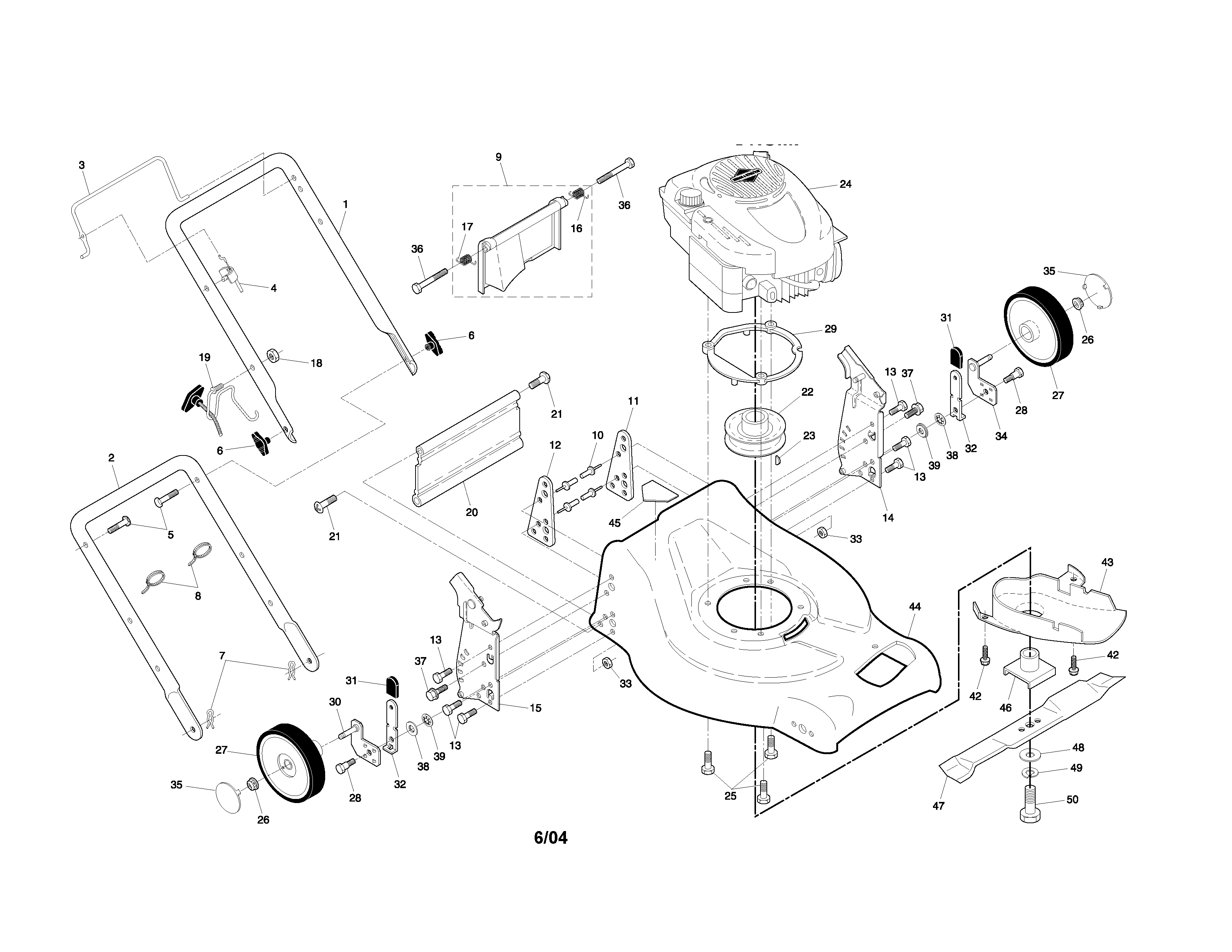Engine/handle/housing