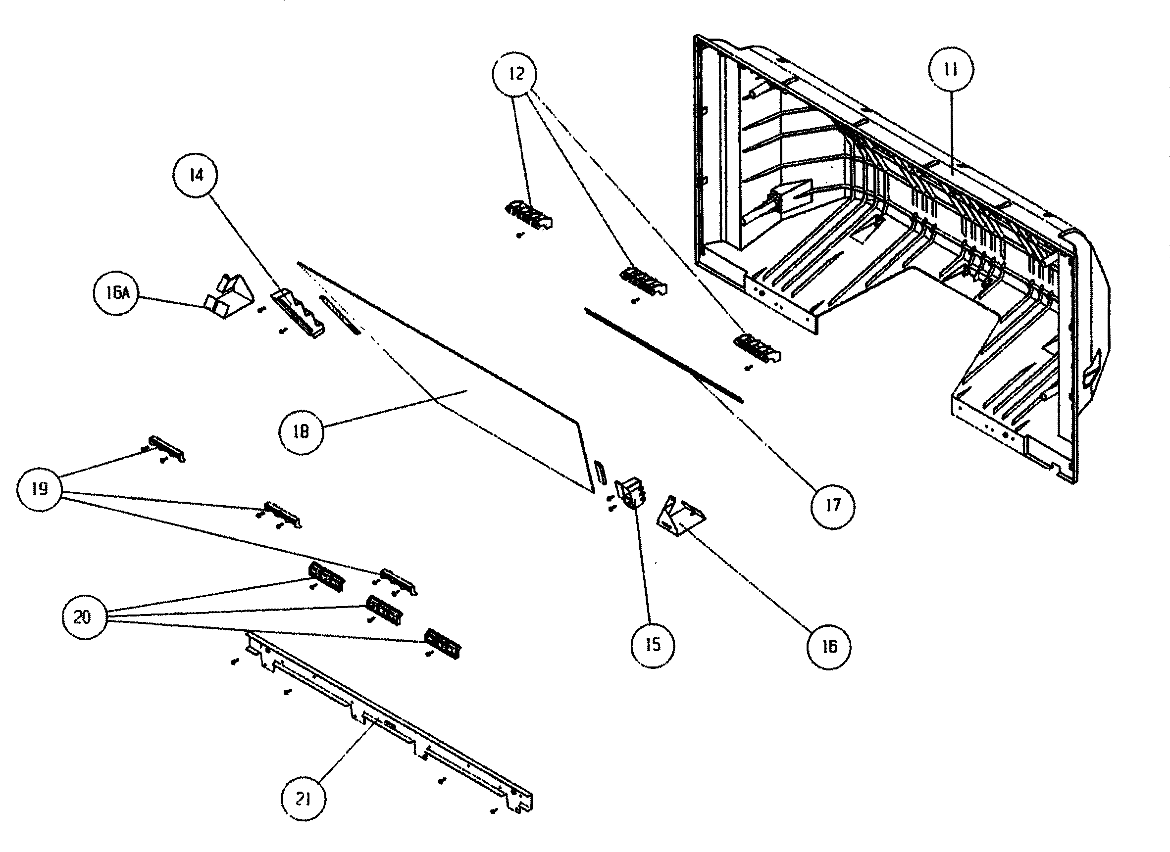 Back cabinet parts