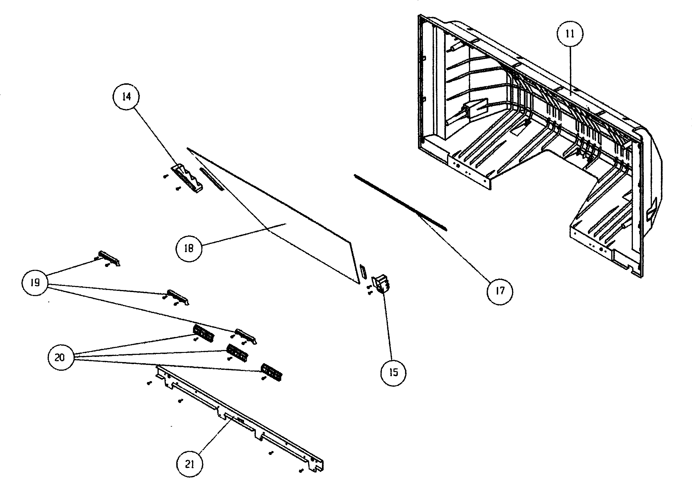 Back cabinet parts