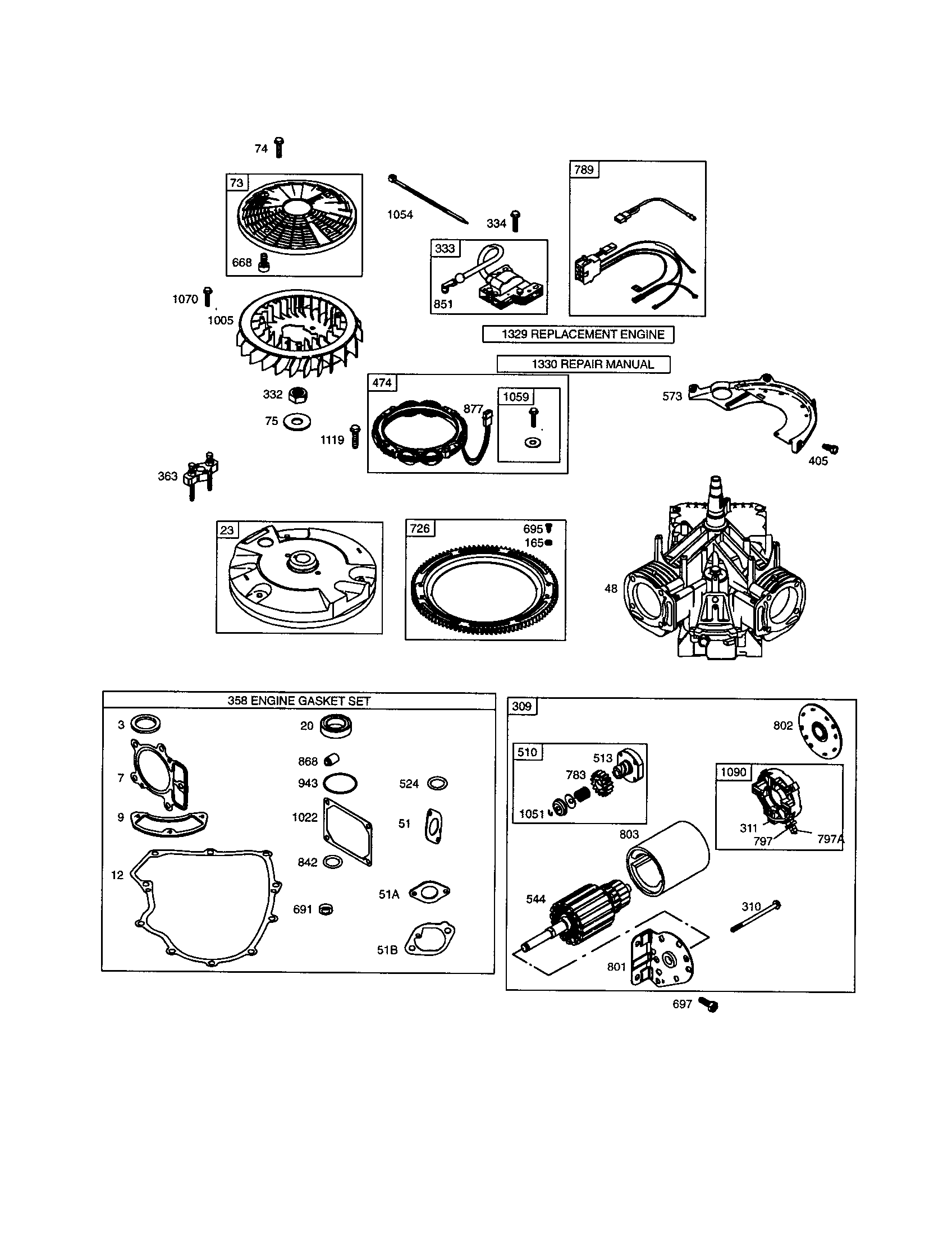 Short block/motor-starter