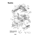 Makita LS1400 motor housing/blade/armature diagram