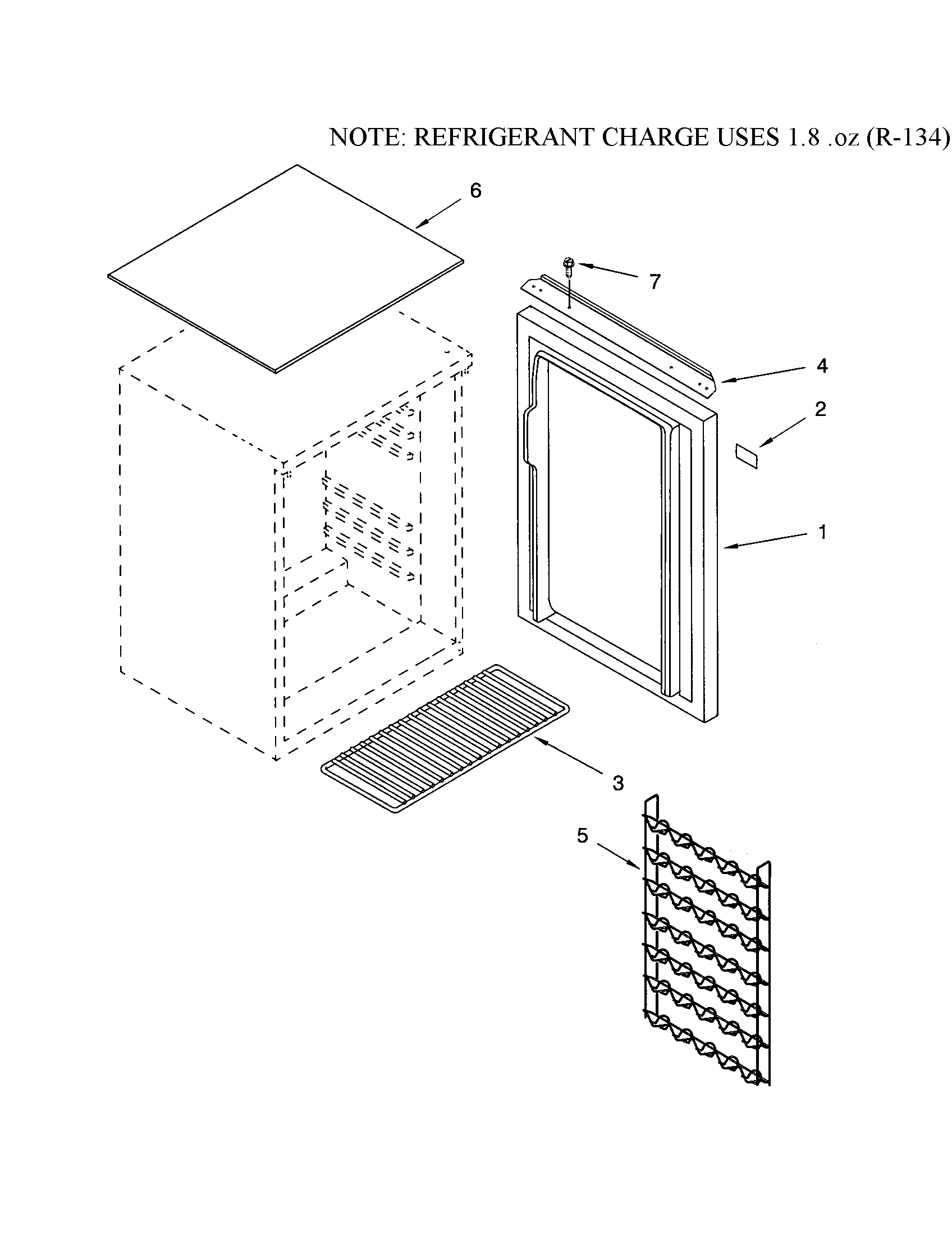 Door and shelf