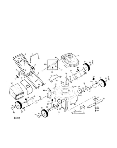 Engine/housing/handle/bag