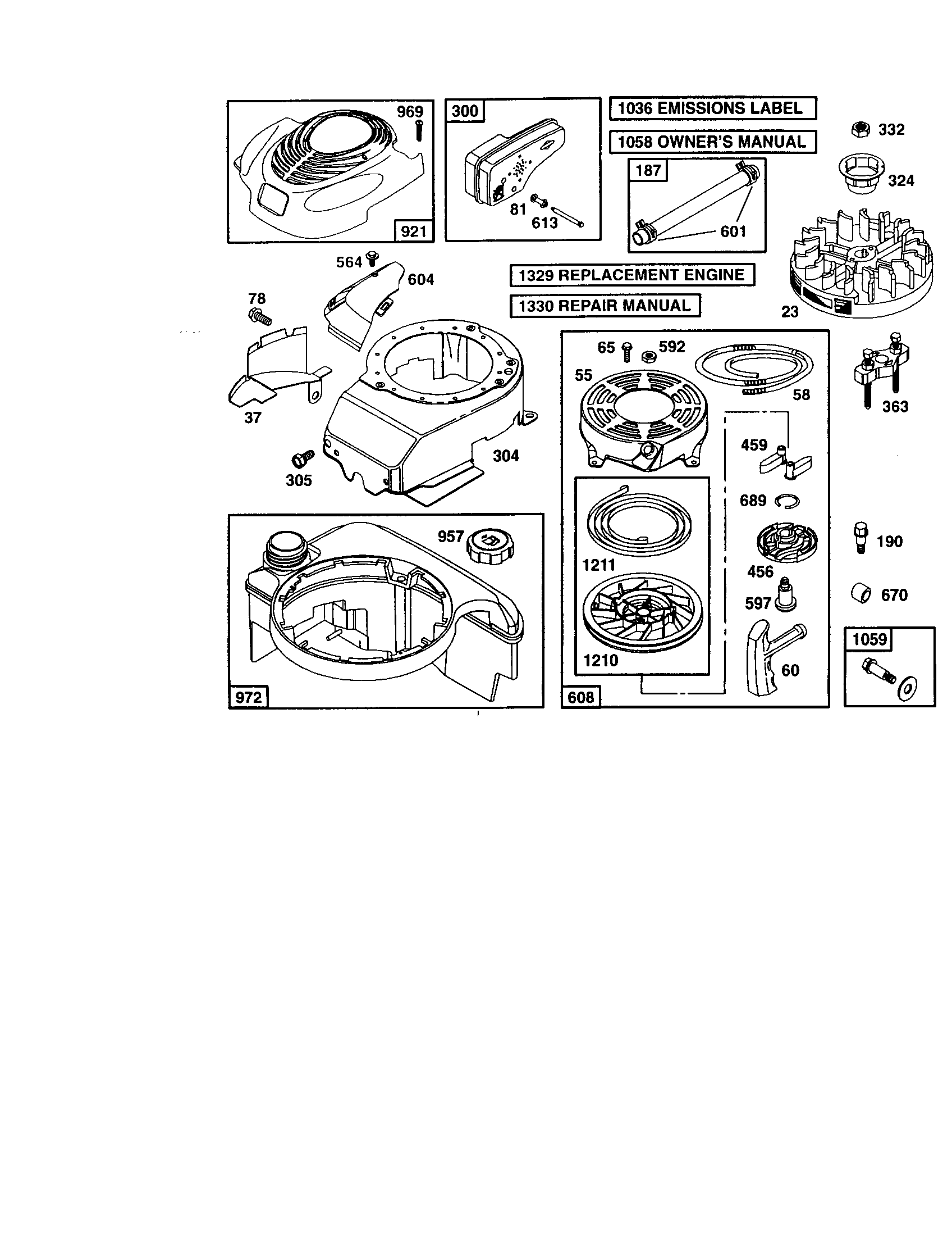Starter-rewind/blower housing