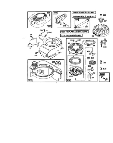 Starter-rewind/blower housing