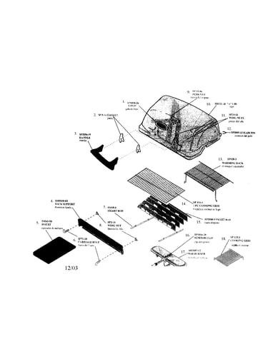 Lid/ racks/handle/ignitor clip