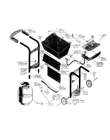 Base/tank/side burner/wheels