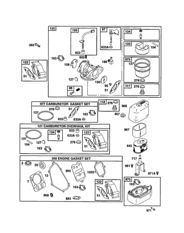 Carburetor/gasket sets