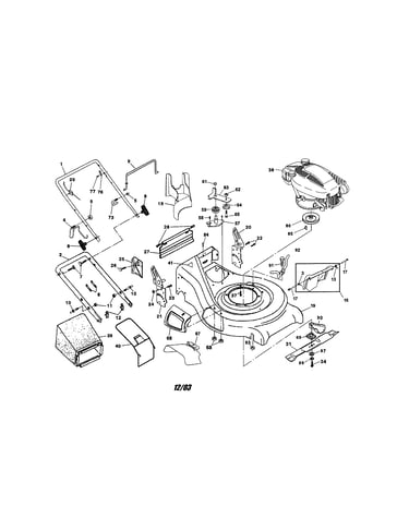 Engine/housing/handle/bag